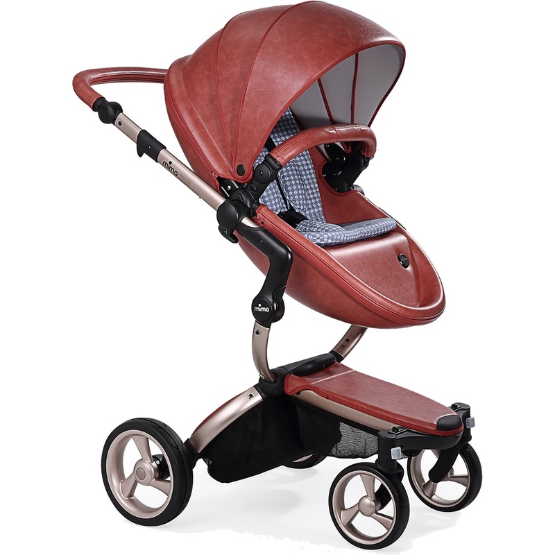 Mima 2019 Xari Complete Stroller, Rose Gold – Sicilian Red / Retro Blue