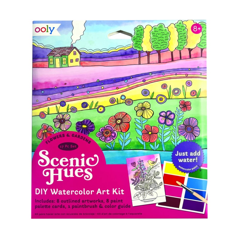 Ooly Scenic Hues DIY Watercolor Art Kit – Flowers and Gardens