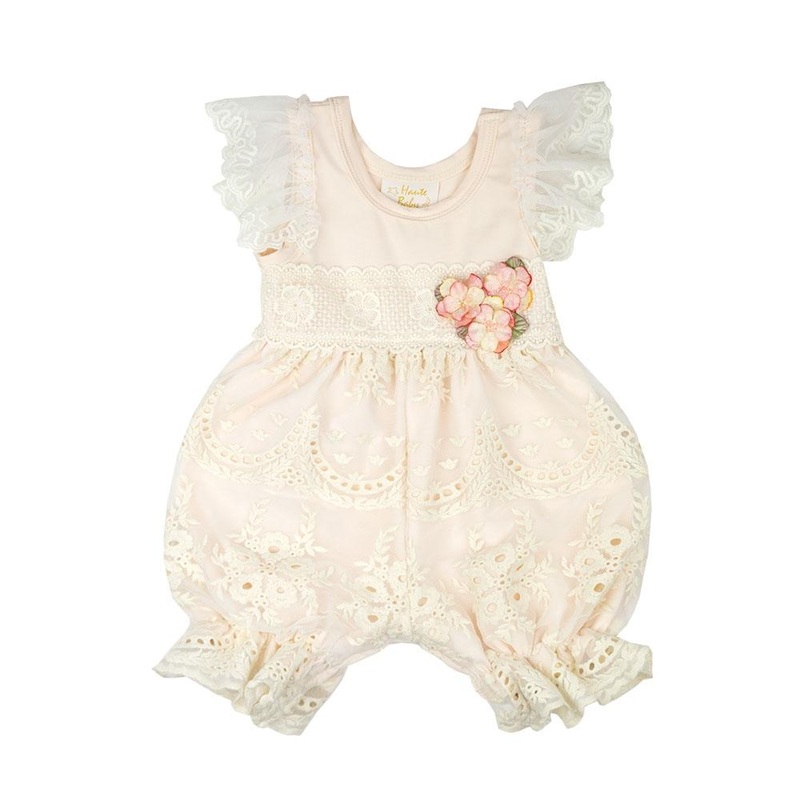 Peach Blush Infant Girls Bubble Romper