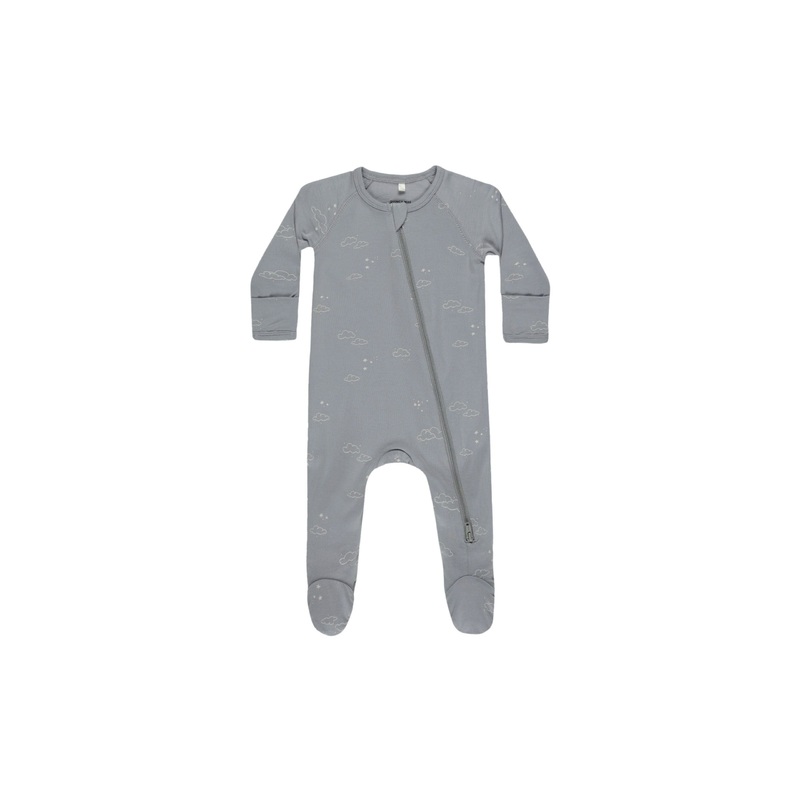 Quincy Mae Bamboo Zip Footie – Clouds