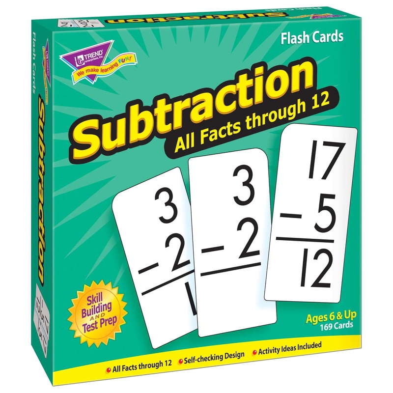 Subtraction 0-12 All Facts Skill Drill Flash Cards