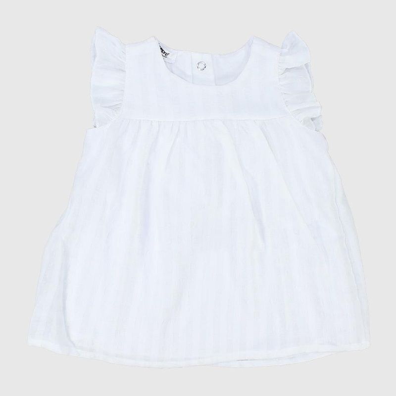 White Ruffled Sleeveless Dress