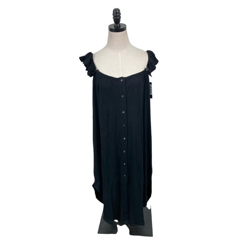 Kindred Bravely Ruffle Strap Labor & Delivery Gown, Black, M/L