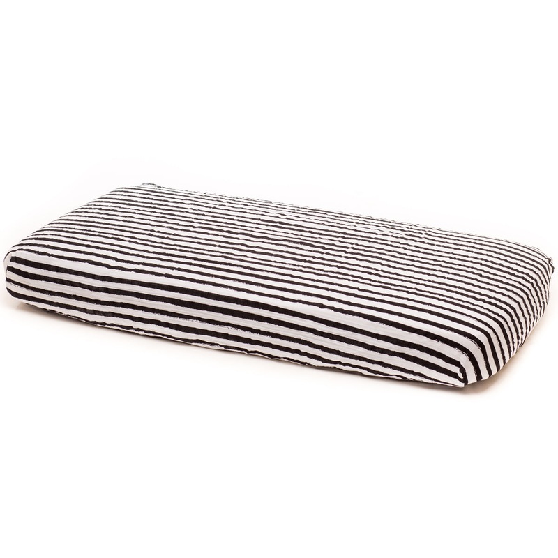Little Unicorn Cotton Muslin Fitted Sheet – Ink Stripe