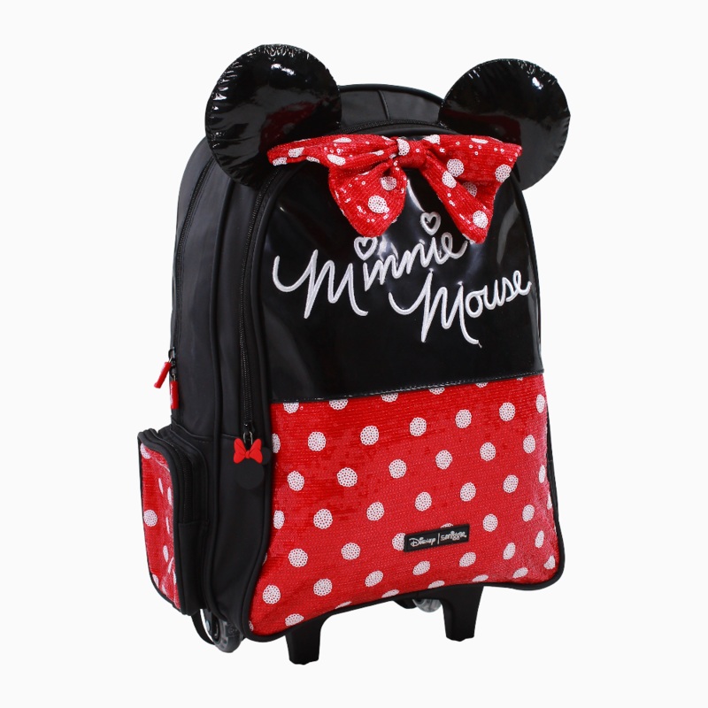 Minnie Mouse Trolley Bag – Black & Red (18 Inches)