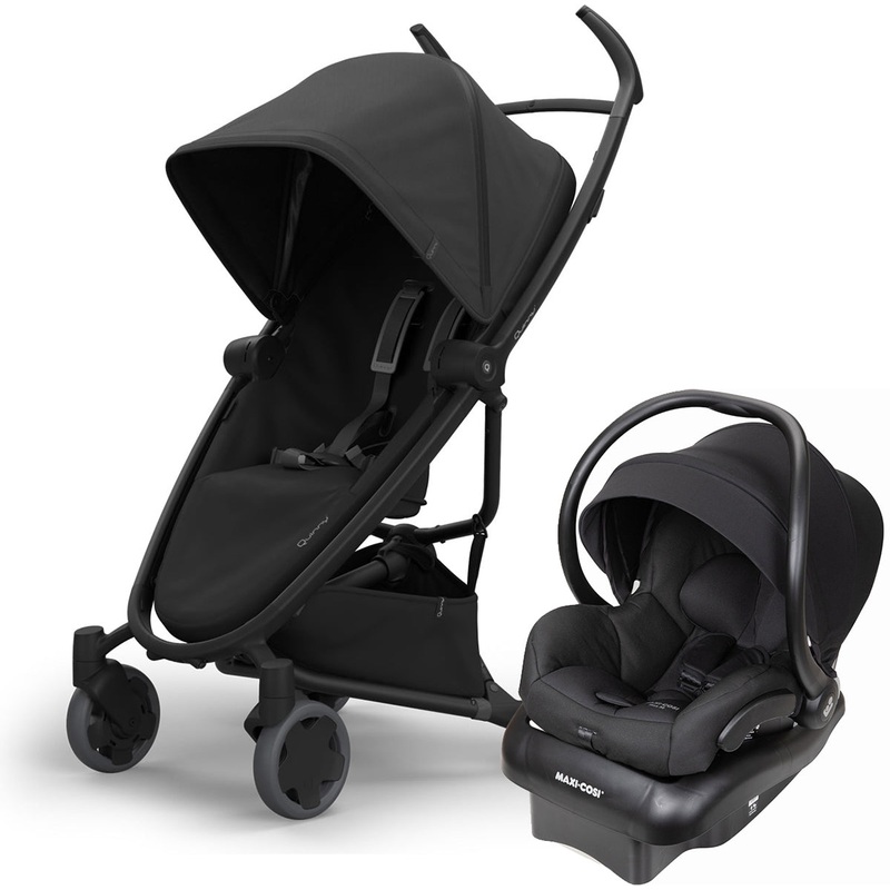 Quinny Zapp Flex Stroller + Maxi-Cosi Mico 30 Infant Car Seat Bundle Travel System – Black / Midnight Black