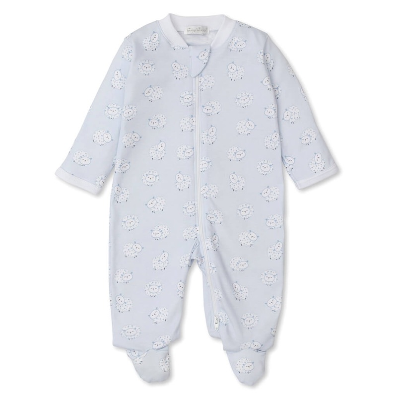 Kissy Kissy Zipper Footie Fleecy Sheep Blue