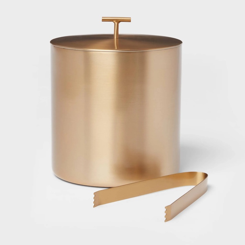 Metal Ice Bucket with Tongs (See Description)