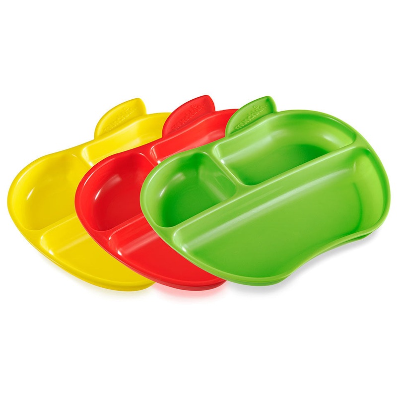 Munchkin Lil’ Apple Plates, 3-Pack
