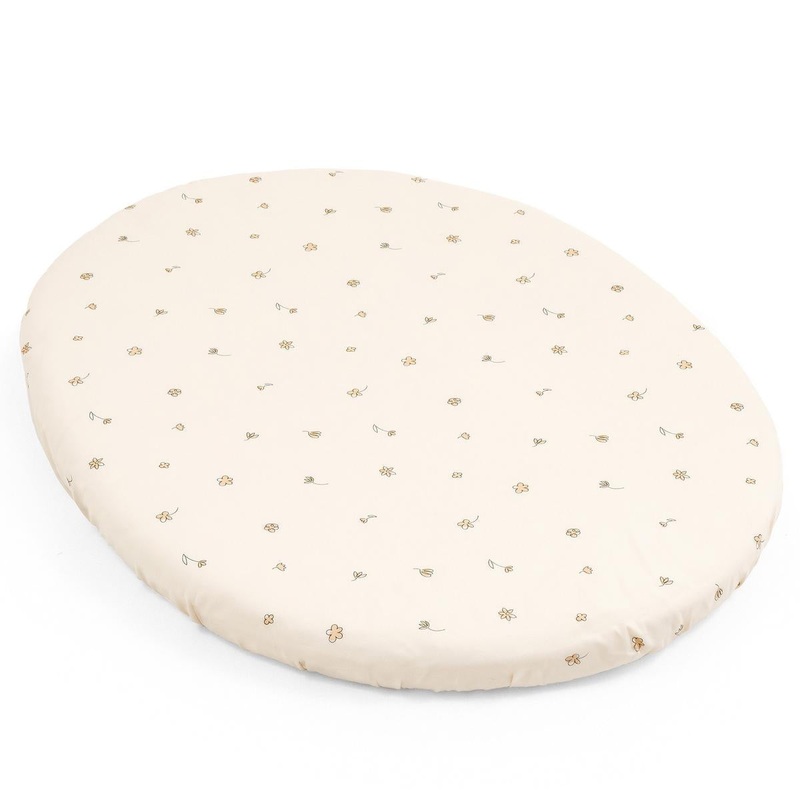 Stokke Sleepi Mini Fitted Sheet – Flower Ecru