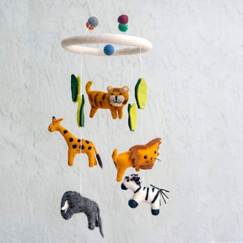 The Winding Road – Handmade Felt Mobile – Jungle Animals