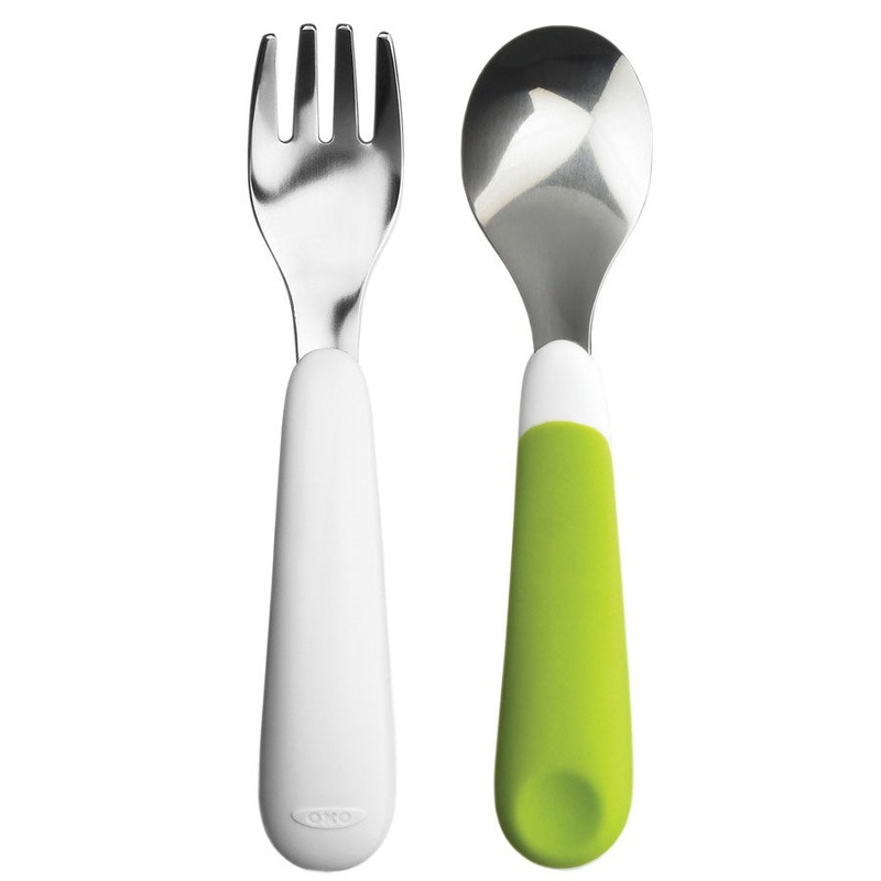 OXO Tot Fork & Spoon Set – Green