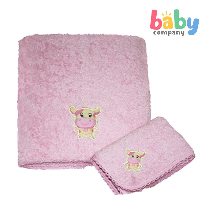 Baby Martel Bath Towel Ms. Moo – Powder Pink