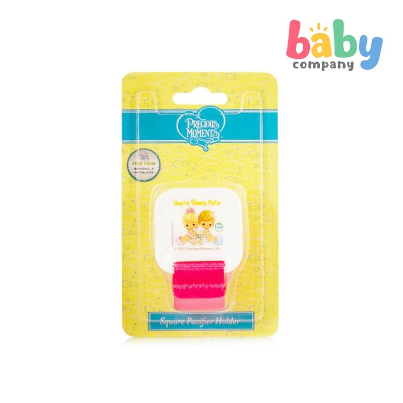 Precious Moments Square Clip Pacifier With Silicone Holder Blue