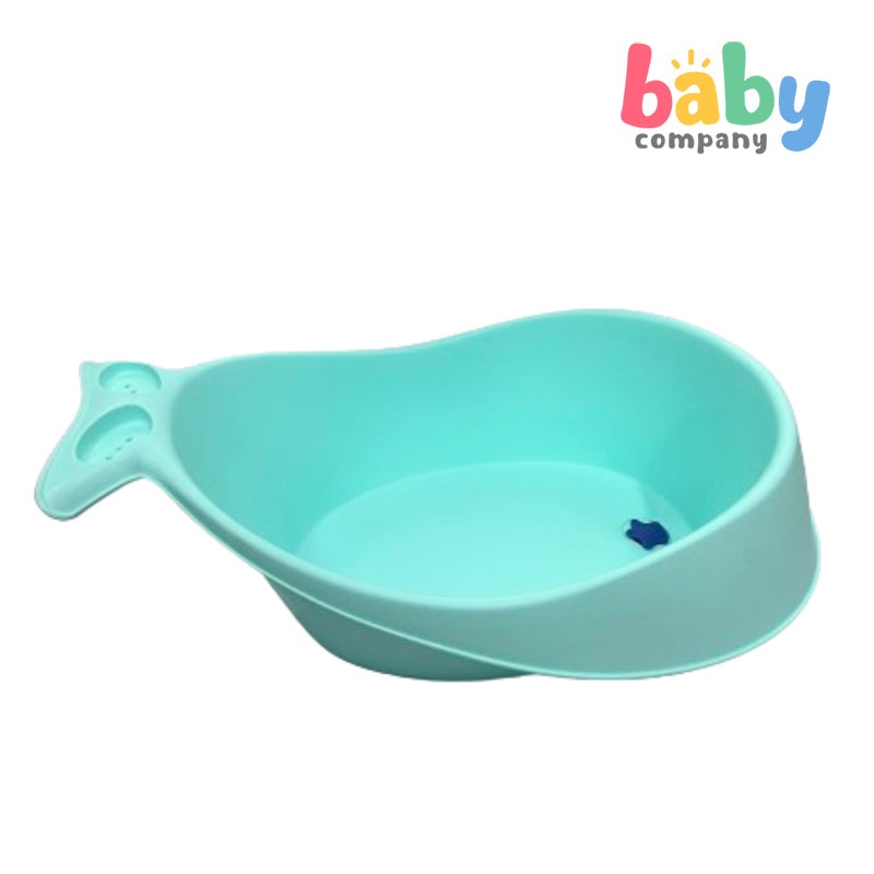 Mom & Baby Whale Bath Tub with Drainer – Green