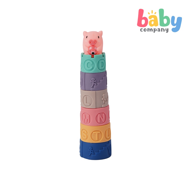 Playsmart Silicone Stacking Toy – Pig