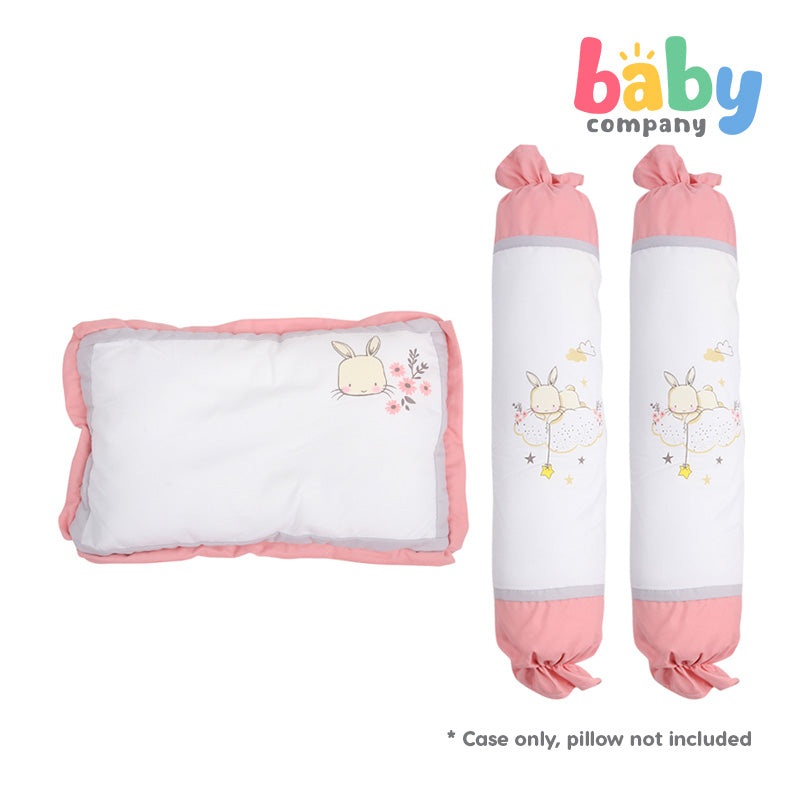 Quilted Giraffe Pillow and Bolster Case – Pink Bunny