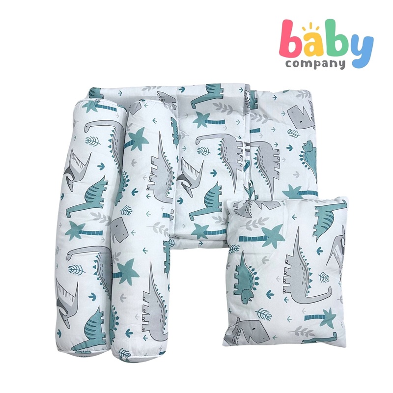 Bloom 4-Piece 28×52 Crib Set – Blue Classic Dino