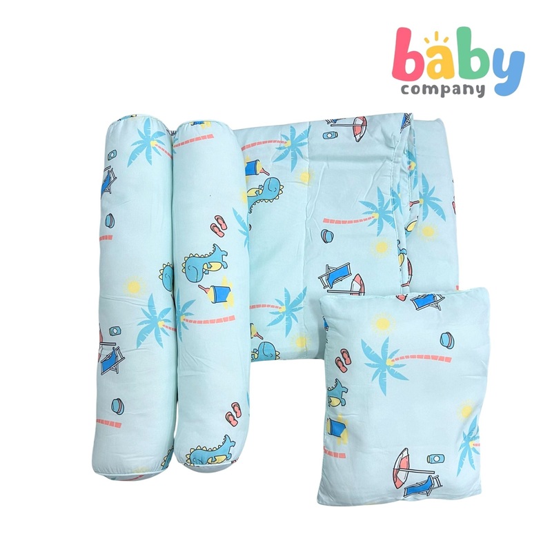 Bloom 4-Piece 28×52 Crib Set – Blue Summer Dino