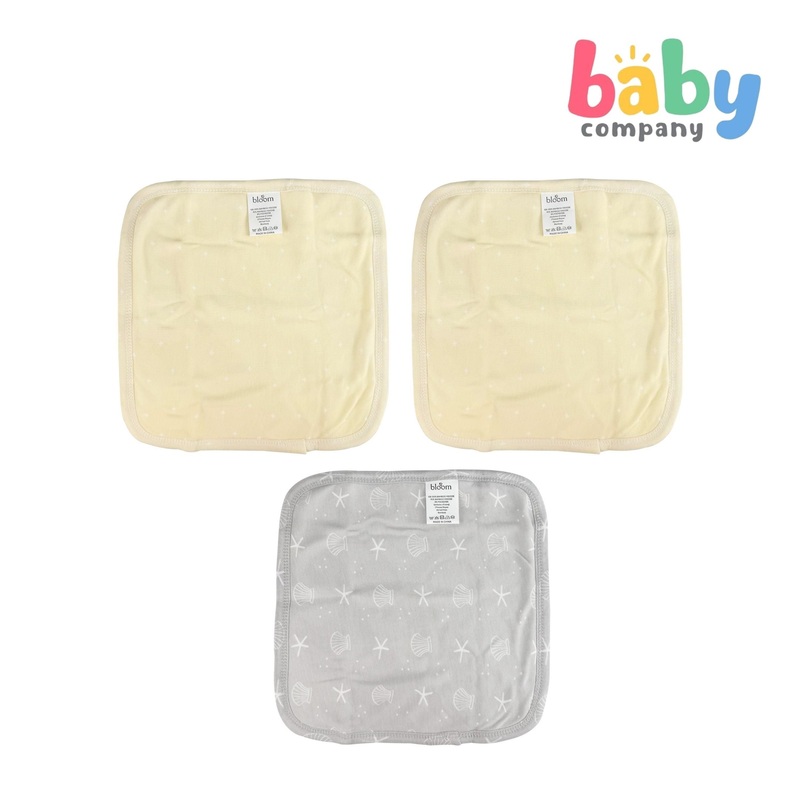 Bloom Baby Bamboo Face Washcloth 3pc – Neutral