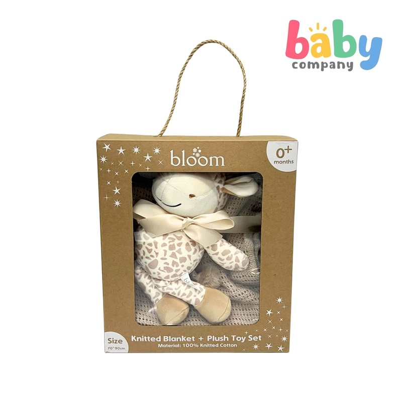 Bloom Baby Knitted Blanket With Plush Toy Set – Giraffe