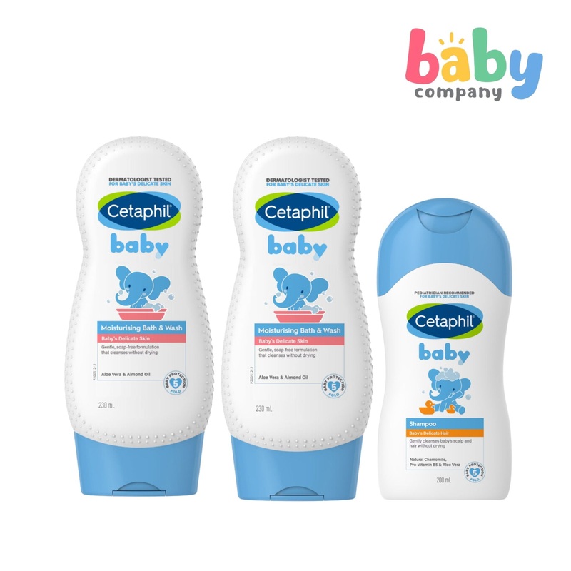 Cetaphil 2-Piece Moisturizing Bath and Wash + FREE Shampoo Bundle – Save 345