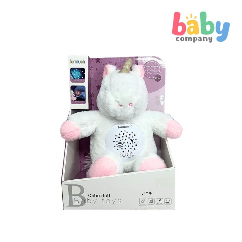 Funmuch 2 in 1 Baby Calming Doll Projector Toy – Unicorn