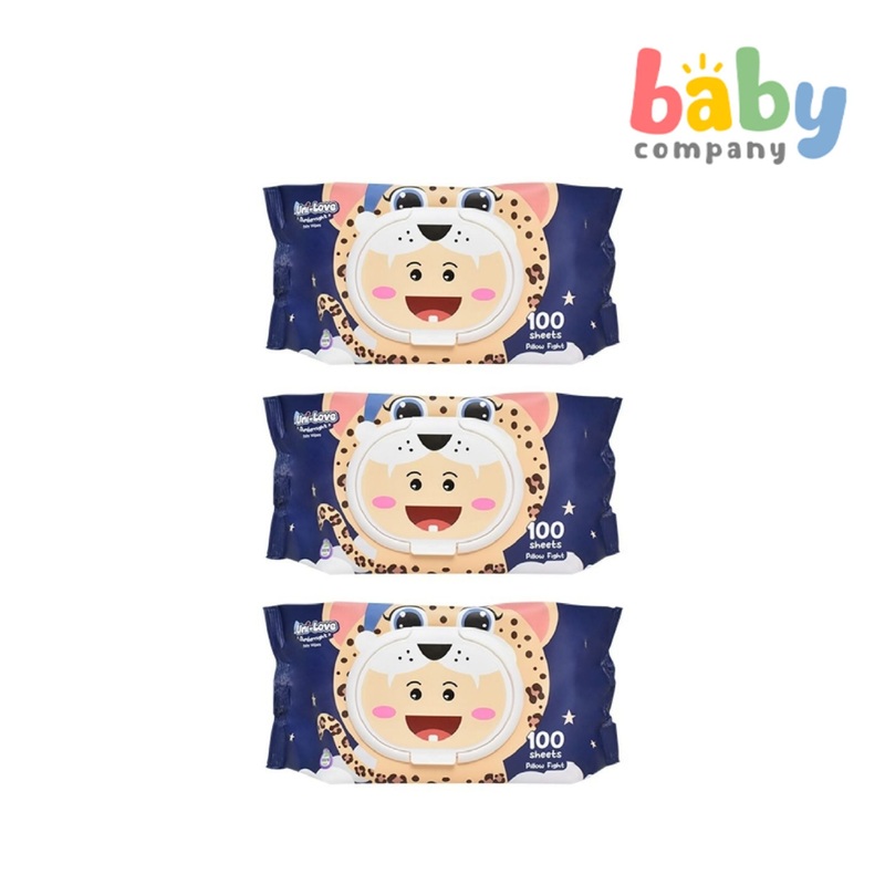 Uni-Love Baby Slumbernight Wipes Cheetah Series – 100s, Pack of 3
