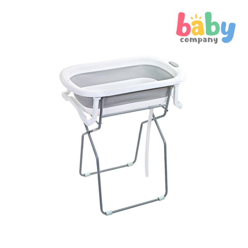 Baby Company Baby Bath Tub With Metal Stand – White/Gray