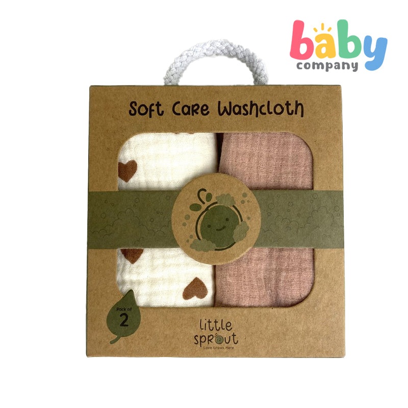 Little Sprout 2pcs Soft Care Washcloth – Heart