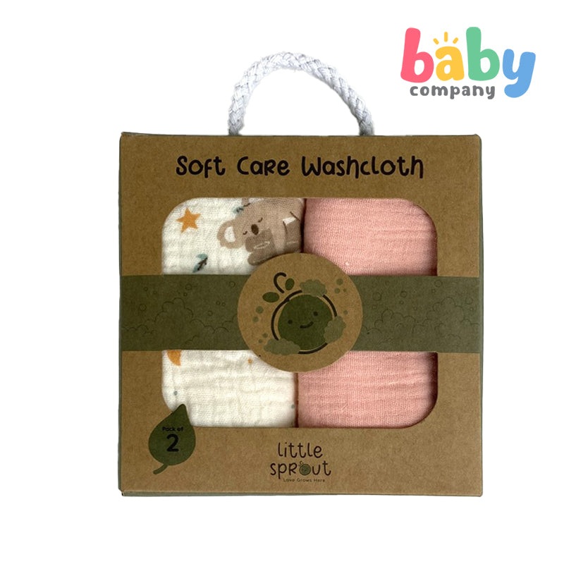 Little Sprout 2pcs Soft Care Washcloth – Moon