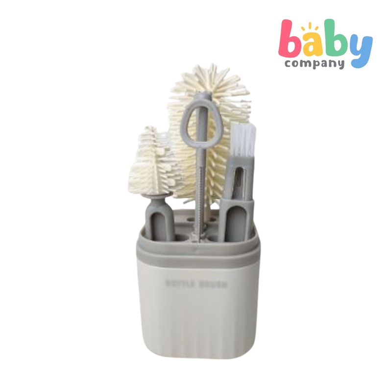 Little Sprout 3pcs Silicone Bottle Brush Collection – Gray