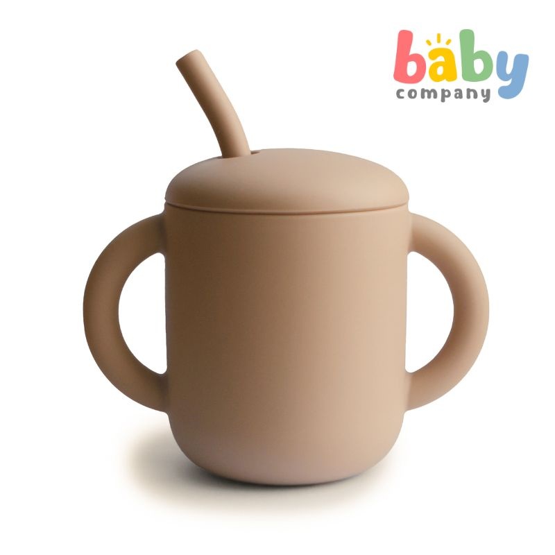 Mushie Silicone Training Cup + Straw – Natural