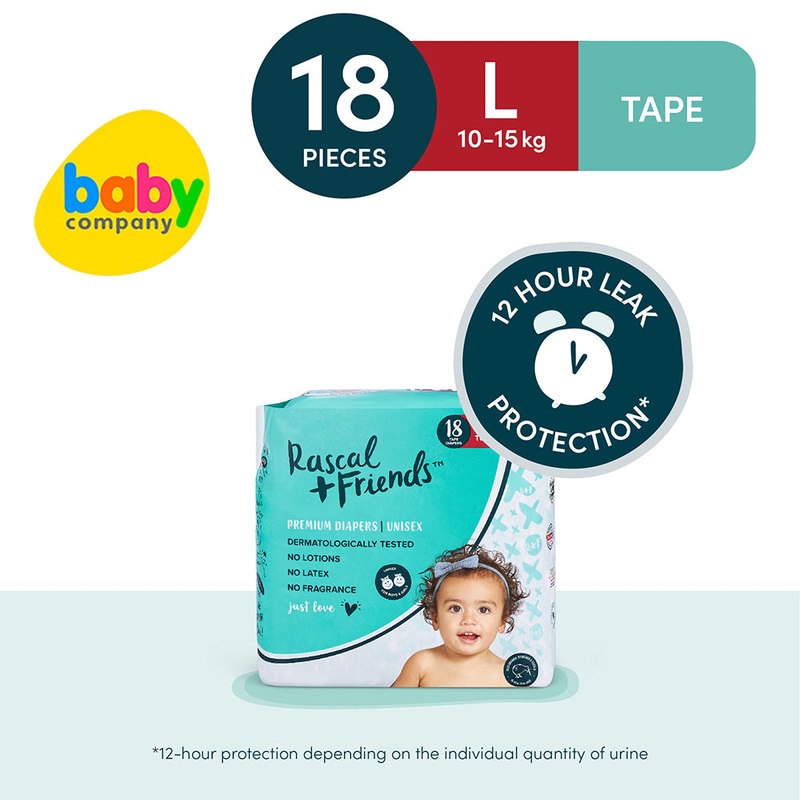 Rascals Diapers Tape, ConveniencePack – Large,18pads