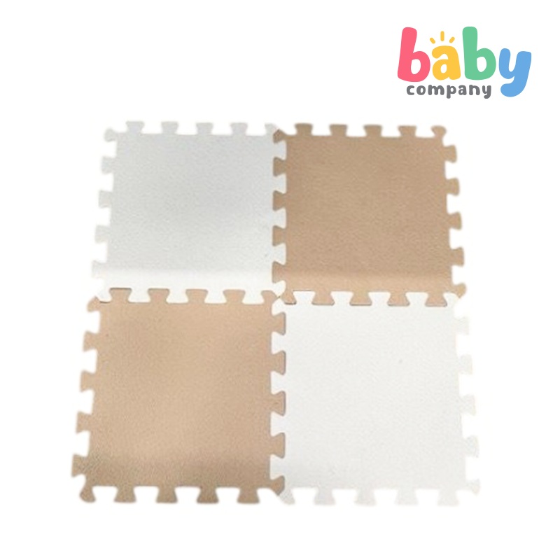 Baby Company 6pcs Puzzle Mats Set Beige and Cream – Small