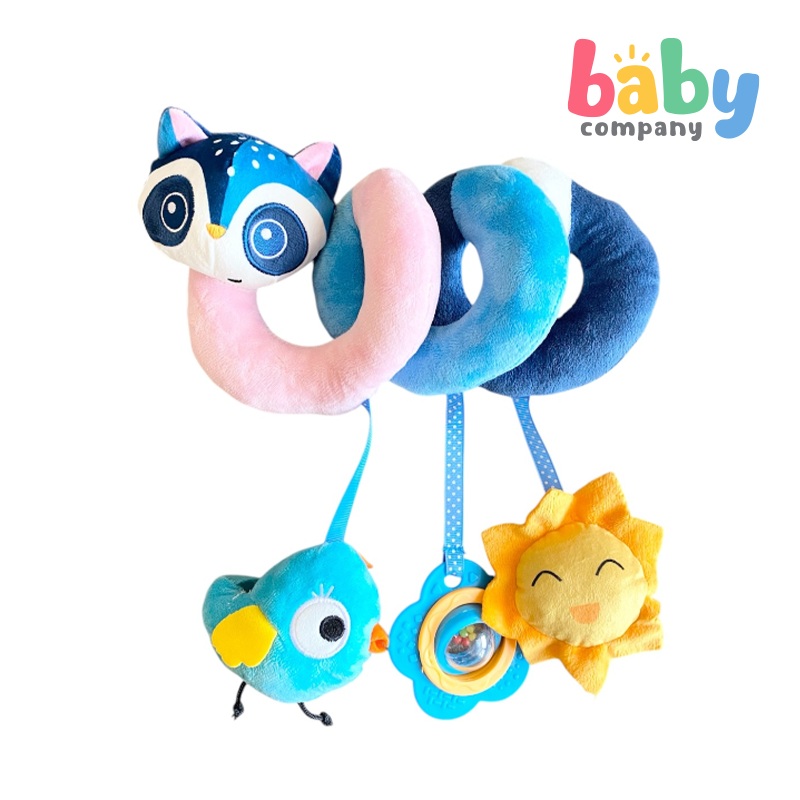 Peekaboo Spiral Toy – Raccoon, Blue