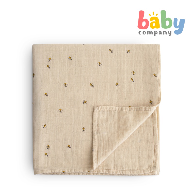 Mushie Muslin Swaddle Printed – Bees