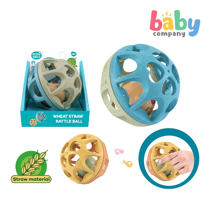 Baby Company Wheat Straw Rattle Ball – Pink