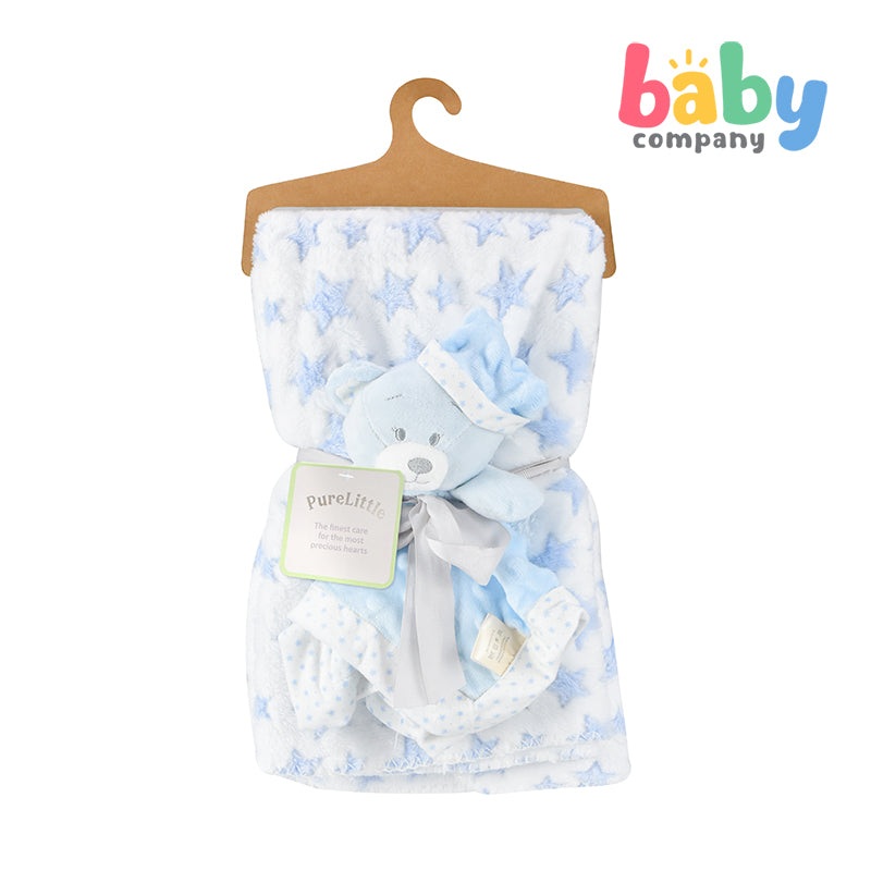 Pure Little Blanket and Security Toy – Blue